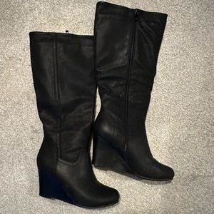 Journee tall wedge boots. Wide calf.